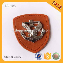 LB126 Fashion jeans label metal leather label patch for clothing